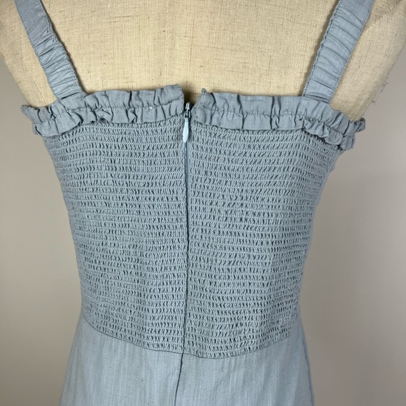 CREWCUTS Girls Cotton Light Blue Tie Strap Smocked Sun Dress 16 - Picture 4 of 9